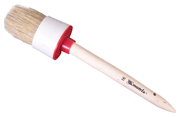 Кисть круглая MTX Профи №16 Натуральная щетина, деревянная ручка, 55 мм щётка для сухого массажа с ручкой натуральная щетина
