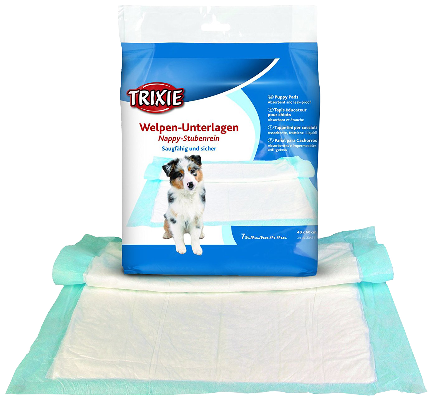 Пеленки для собак одноразовые TRIXIE с абсорбирующим полимером 60 x 40 см, 7 шт