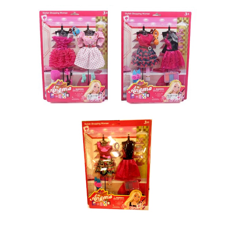 фото Набор из 2 платьев с аксессуарами для куклы angena 2945a-46 shantou gepai
