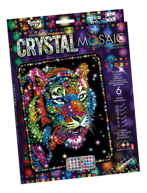 Мозаика из пайеток Danko Toys Crystal Mosaic Тигр мозаика из пайеток danko toys crystal mosaic тигр
