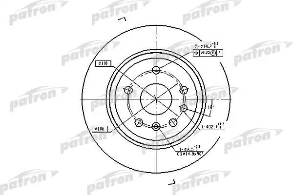 фото Тормозной диск patron pbd2773