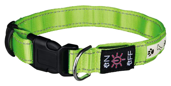 фото Ошейник для собак trixie usb flash collar s светящийся 69 грамм зеленый 13075