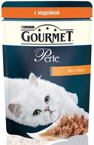 фото Влажный корм для кошек gourmet perle, индейка, 24шт, 85г