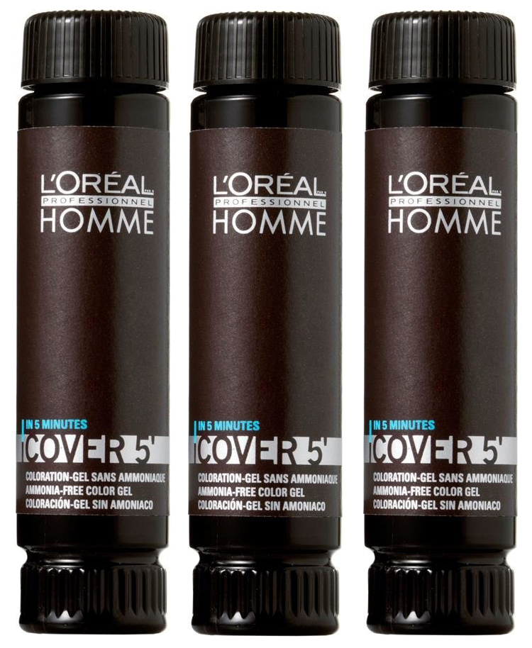 Тонирующее средство L'Oreal Professionnel Homme Cover Гель 5 №4 50 мл x 3 шт