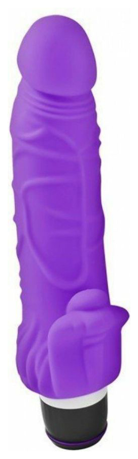 фото Фиолетовый вибратор с лепестками в основании purrfect silicone classic 7inch purple 18 см dream toys