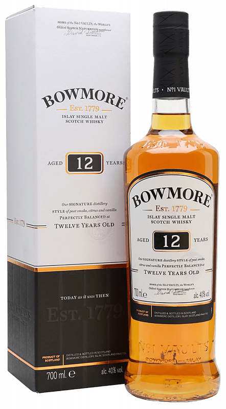 

Виски Bowmore 12 y.o. Islay single malt scotch whisky (gift box)