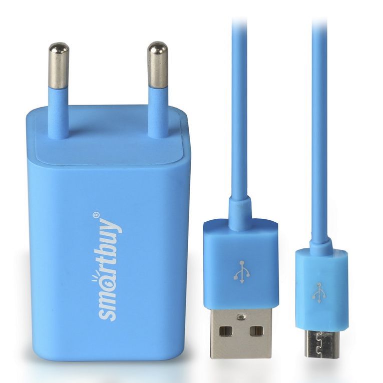фото Сетевое зарядное устройство smartbuy traveler combo blue (sbp-3150)