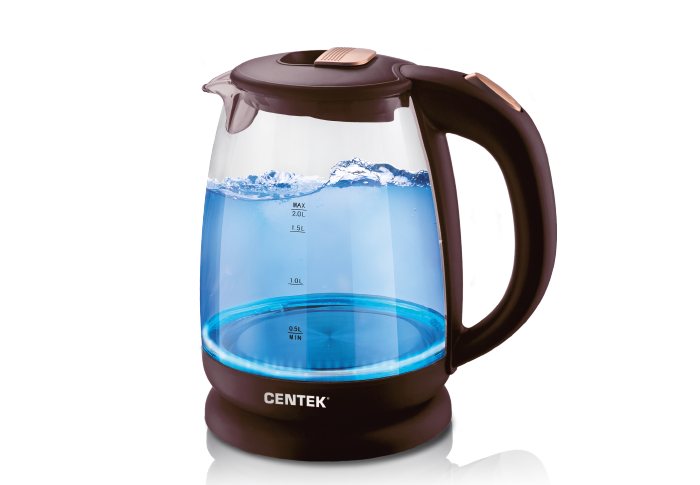 Чайник электрический Centek CT-1069 2 л коричневый, прозрачный акварель maimeri blu кювета 1 5 мл марс коричневый прозрачный