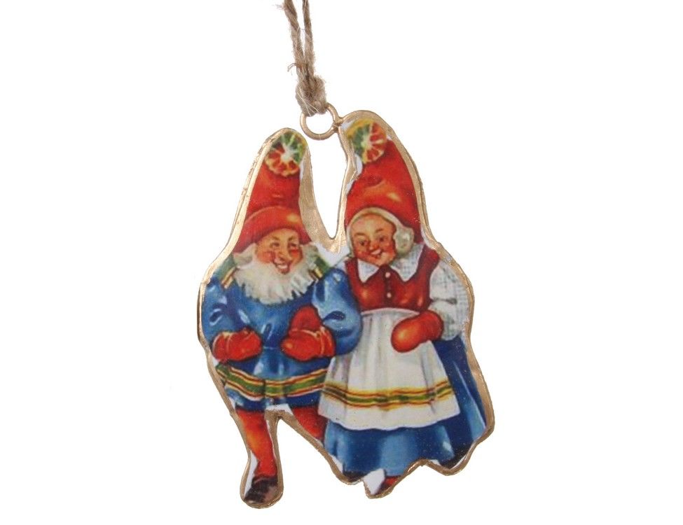 

Елочная игрушка ShiShi Ретро коллекция - парочка гномов 48109 10 см 1 шт., Ретро коллекция - парочка гномов