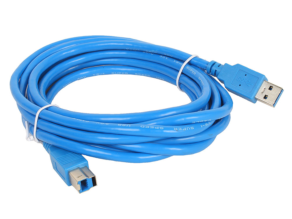 фото Кабель vcom usb a-usb b, m-m 3м blue (vus7070-3m)