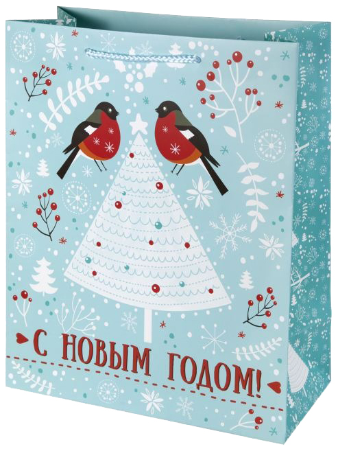 

Пакет бумажный "Снегири", 17,8х22,9х9,8 см
