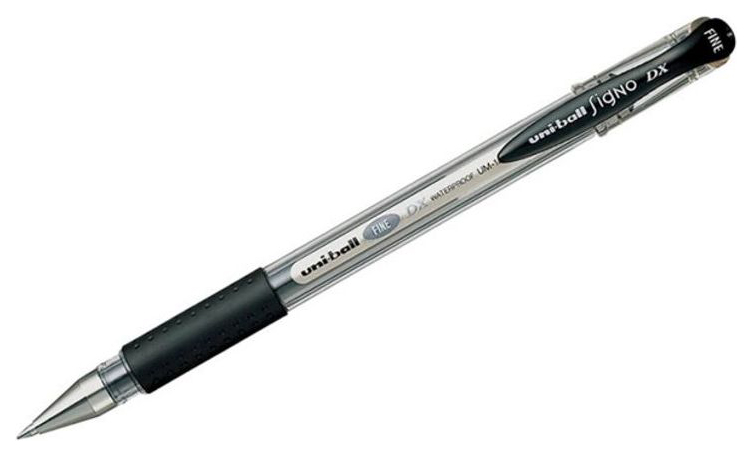 Набор ручек гелевых UNI Mitsubishi Pencil Signo DX UM-151(0.7), черная, 0,7 мм, 12 шт.