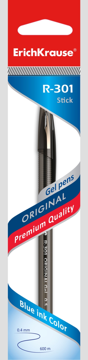 

Ручка гелевая ErichKrause® R-301 Original Gel 0.5, цвет чернил черный (в пакете по 1 шт.), R-301 Original Gel 0.5