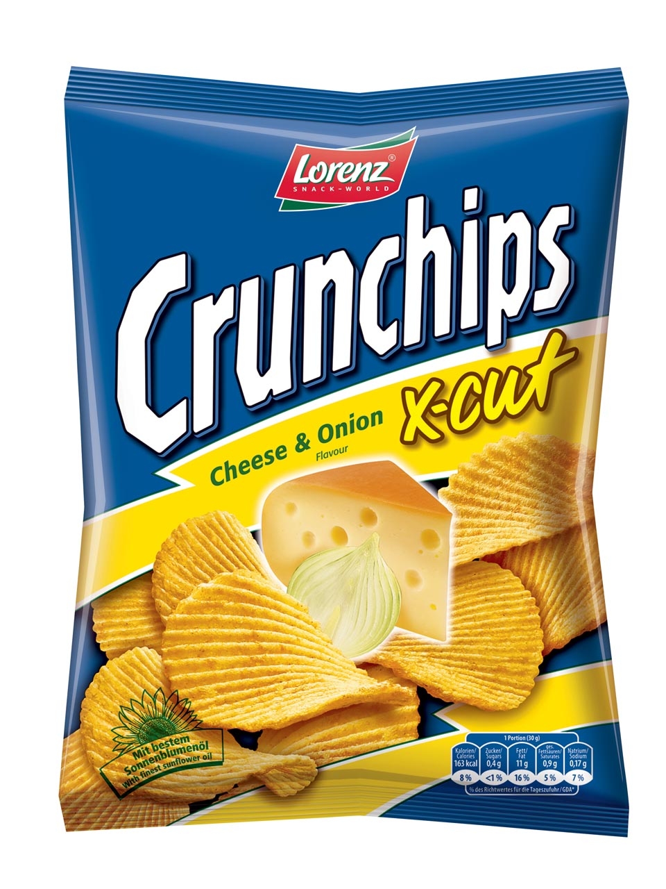 

Чипсы Lorenz Crunchips X-Cut со вкусом сыра и лука 140г