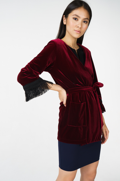 

Жакет женский Fashion. Love. Story. 17PF3003BD бордовый 48 RU, 17PF3003BD