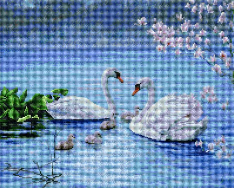 

Алмазная вышивка Painting Diamond Лебединая семья, 40x50 см, Лебединая семья