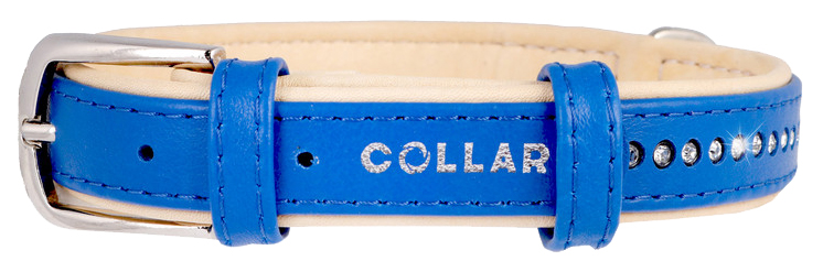 

Ошейник для собак CoLLaR brilliance со стразами маленькими 30-39см синий 387612, Brilliance