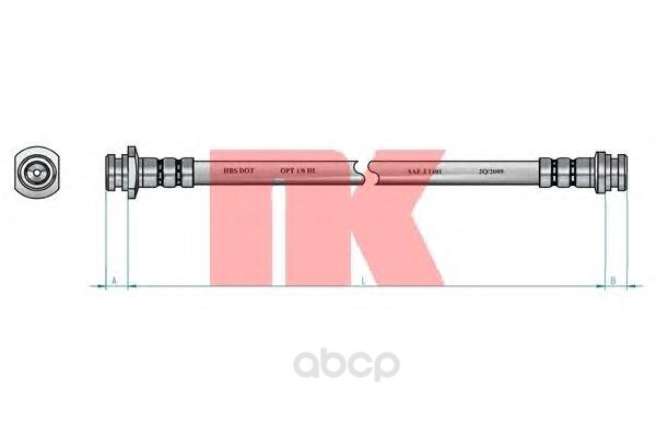 фото Шланг тормозной системы nk 855018 задний правый
