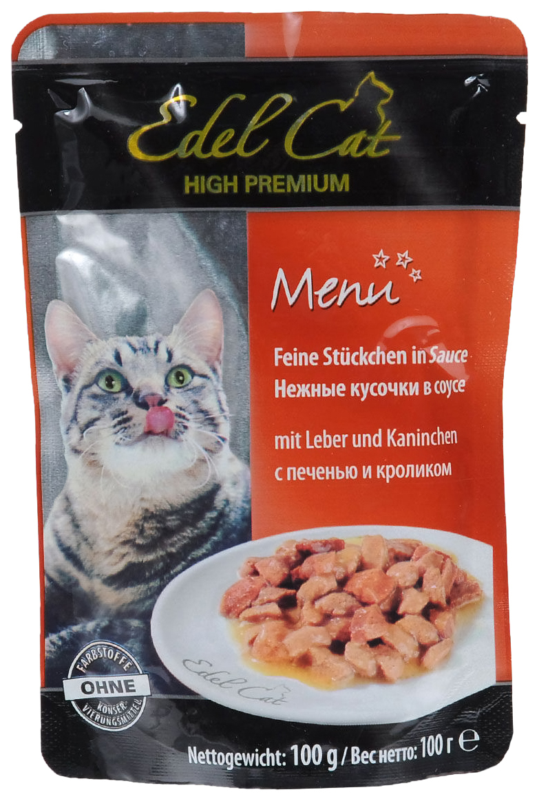 фото Влажный корм для кошек edel cat menu, печень, кролик, 20шт по 100г