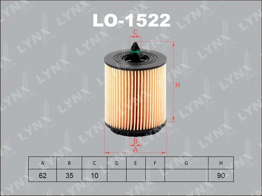 фото Фильтр масляный lynxauto lo-1522