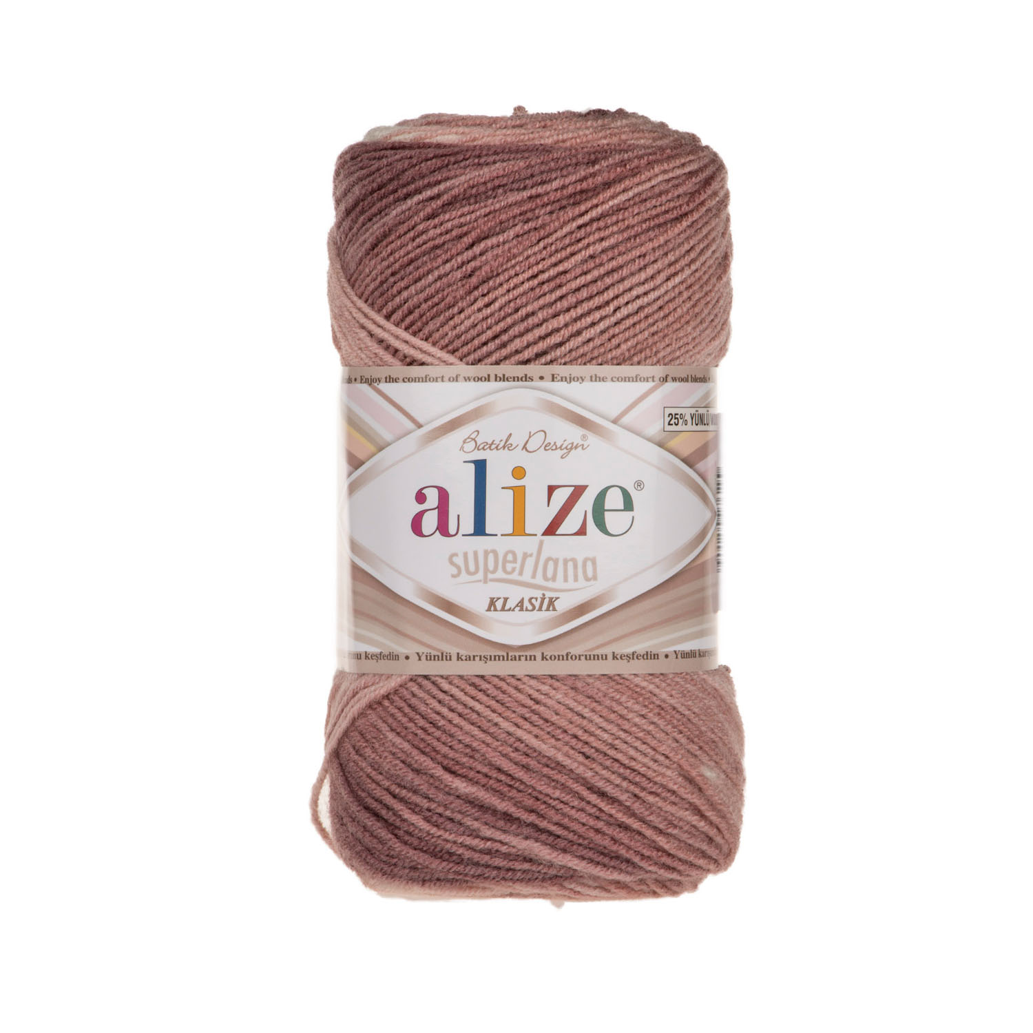 фото Пряжа alize super,klas,bat,5698 superlana klasik batik 5698 белый, розовый