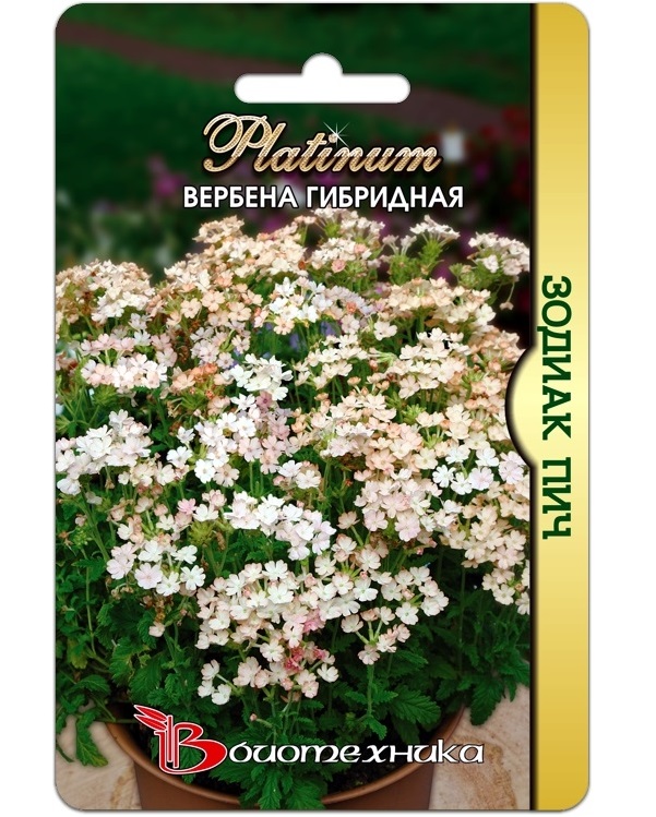 

Семена Вербена гибридная Зодиак Пич, 15 шт, Platinum Биотехника