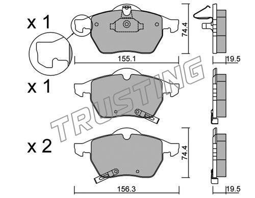 

Тормозные колодки TRUSTING дисковые 1201