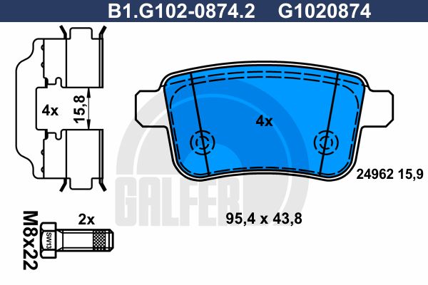 

Тормозные колодки GALFER дисковые B1G10208742