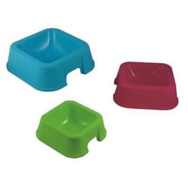 фото Одинарная миска для кошек и собак mp-bergamo, пластик, голубой, зеленый, красный, 0.5 л