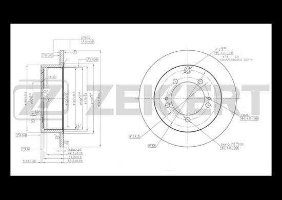 фото Тормозной диск zekkert bs-5513