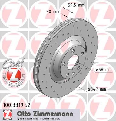 фото Тормозной диск zimmermann 100.3319.52