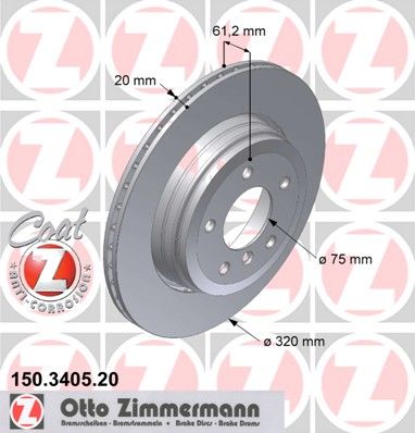 фото Тормозной диск zimmermann 150.3405.20