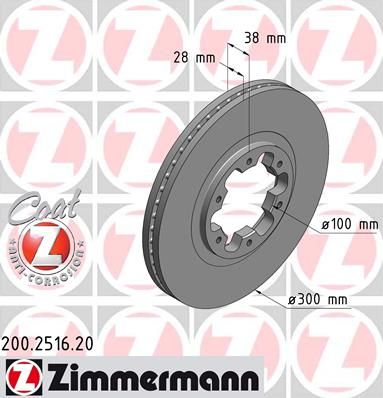 

Тормозной диск ZIMMERMANN 200.2516.20