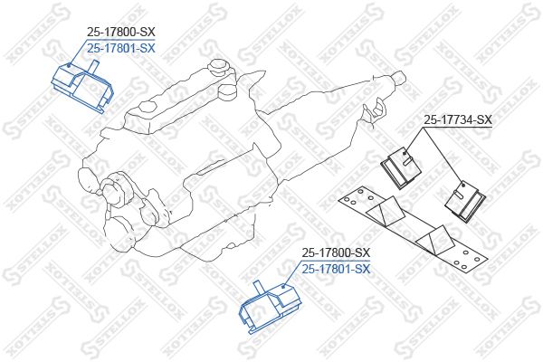 

Опора двигателя Stellox 2517801SX