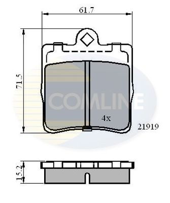 фото Комплект тормозных колодок, дисковый тормоз comline cbp0454