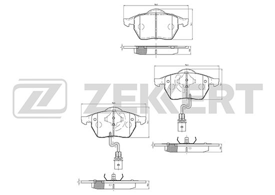 фото Комплект тормозных колодок, дисковый тормоз zekkert bs-1131