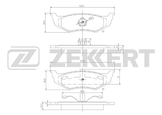 

Тормозные колодки ZEKKERT дисковые BS-1339