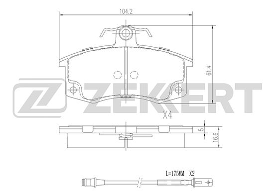 Тормозные колодки ZEKKERT дисковые BS-1926