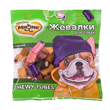 фото Лакомство для собак мнямс жевалки chewy tubes с курицей, 150г