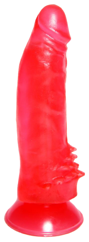 Фаллоимитатор гелевый на присоске с шипами на основании 17 см