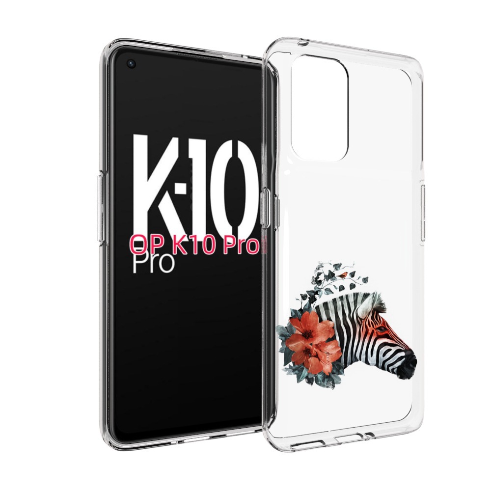 

Чехол MyPads Зебра с цветами для OPPO K10 Pro, Прозрачный, Tocco