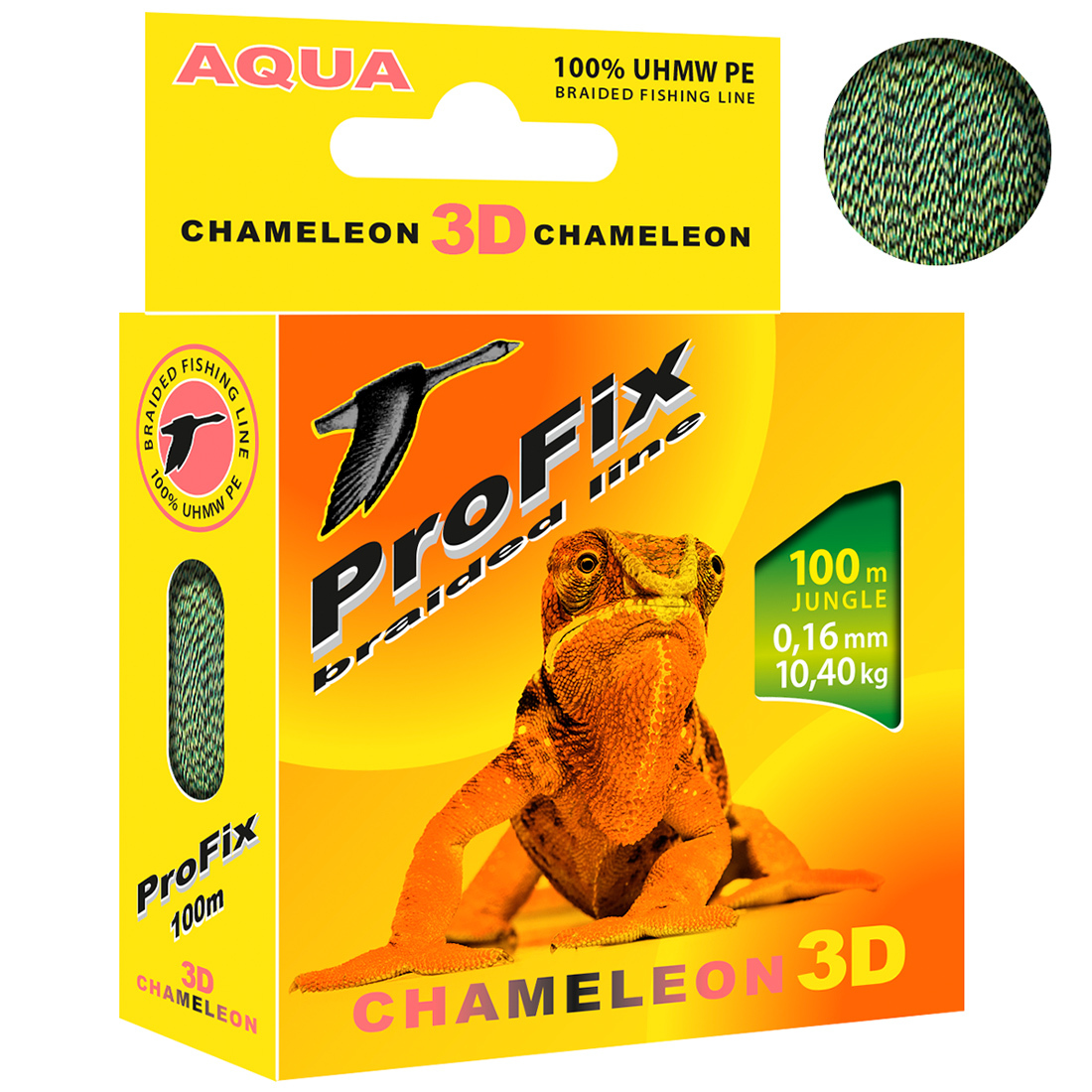 

Плетеный Шнур Для Рыбалки Aqua Profix Chameleon 3d Jungle 100 M 0.16 Mm, Зеленый, ProFix