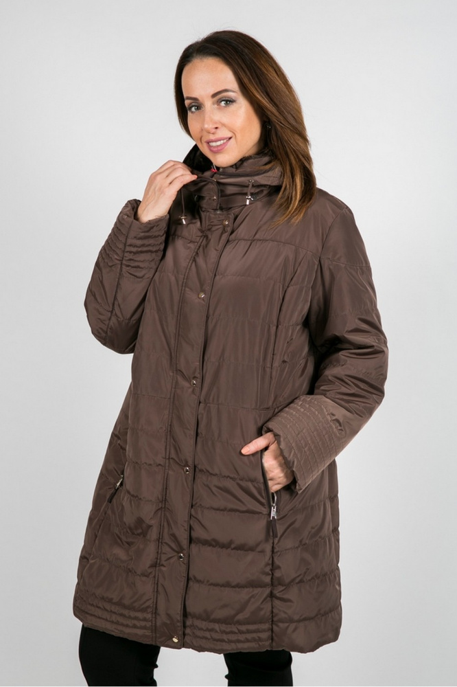 

Куртка женская Satinette 14_NADIAMO коричневая 53, 14_NADIAMO