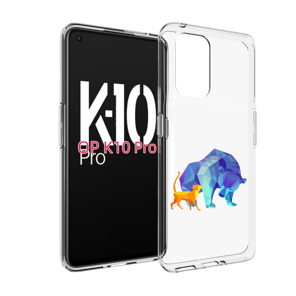 

Чехол MyPads Кот-и-медведь для OPPO K10 Pro, Прозрачный, Tocco