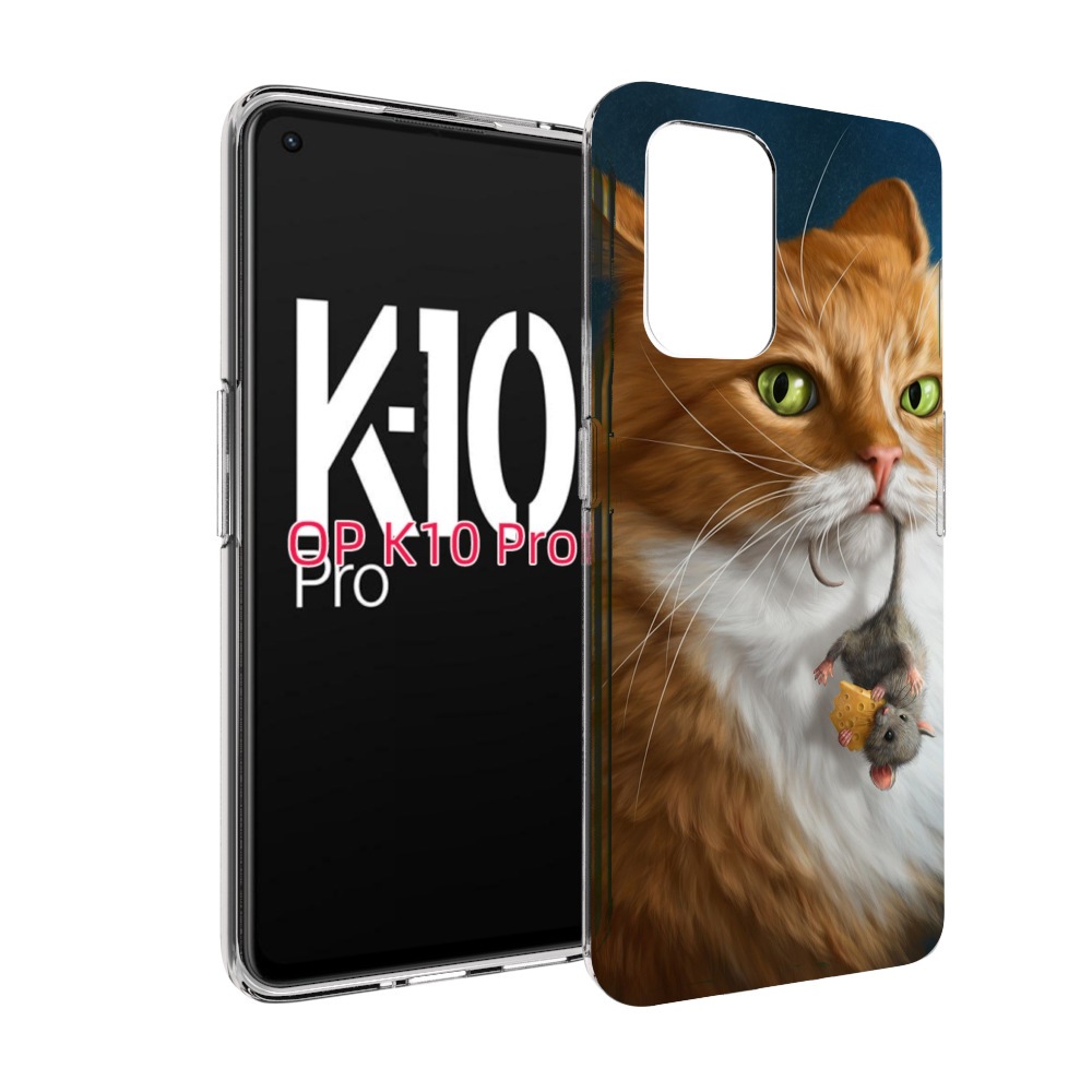 

Чехол MyPads Кот-и-мышь для OPPO K10 Pro, Прозрачный, Tocco