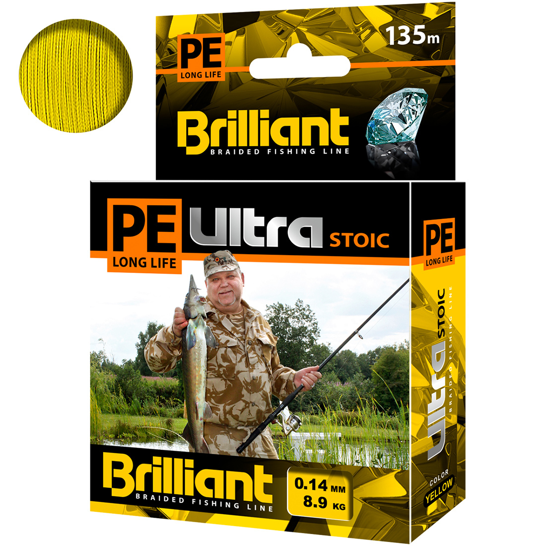 

Плетеный Шнур Для Рыбалки Aqua Pe Ultra Brilliant Stoic Ultra Yellow 135m 0.14 Mm, Желтый, PE Ultra Brilliant Stoic Ultra