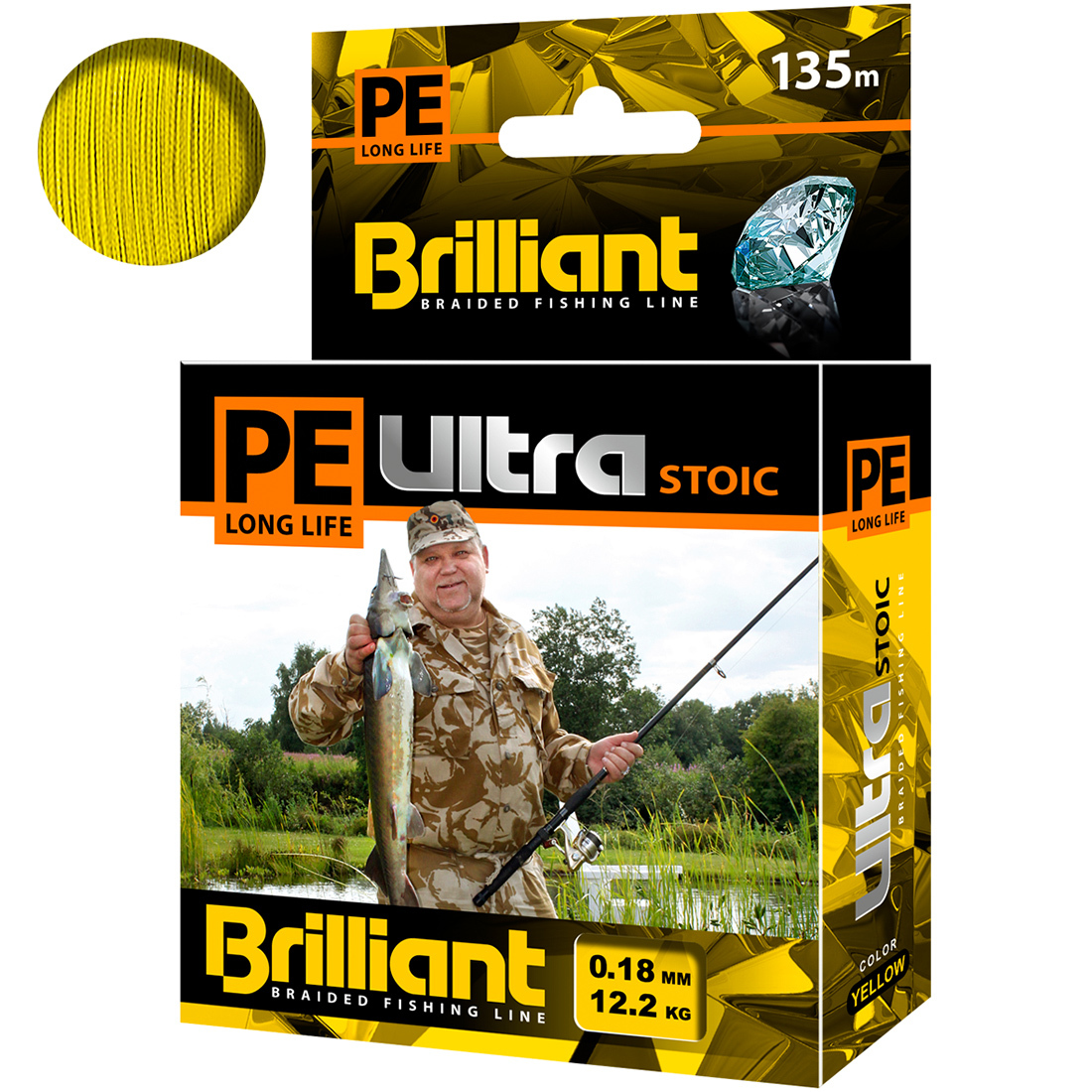 

Плетеный Шнур Для Рыбалки Aqua Pe Ultra Brilliant Stoic Ultra Yellow 135m 0.18 Mm, Желтый, PE Ultra Brilliant Stoic Ultra