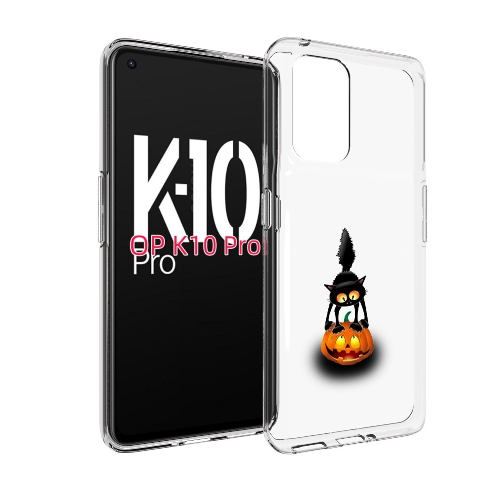 

Чехол MyPads Котик с тыквой для OPPO K10 Pro, Прозрачный, Tocco