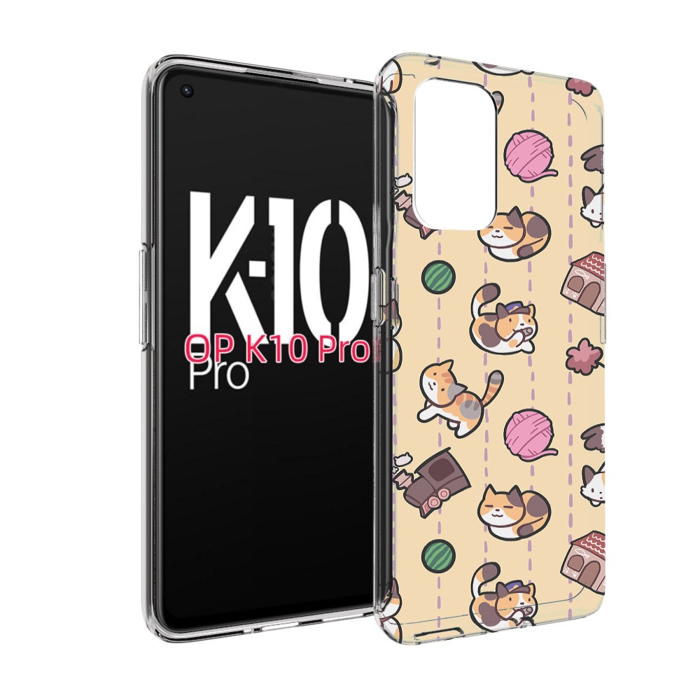 

Чехол MyPads Котики-клубочки для OPPO K10 Pro, Прозрачный, Tocco