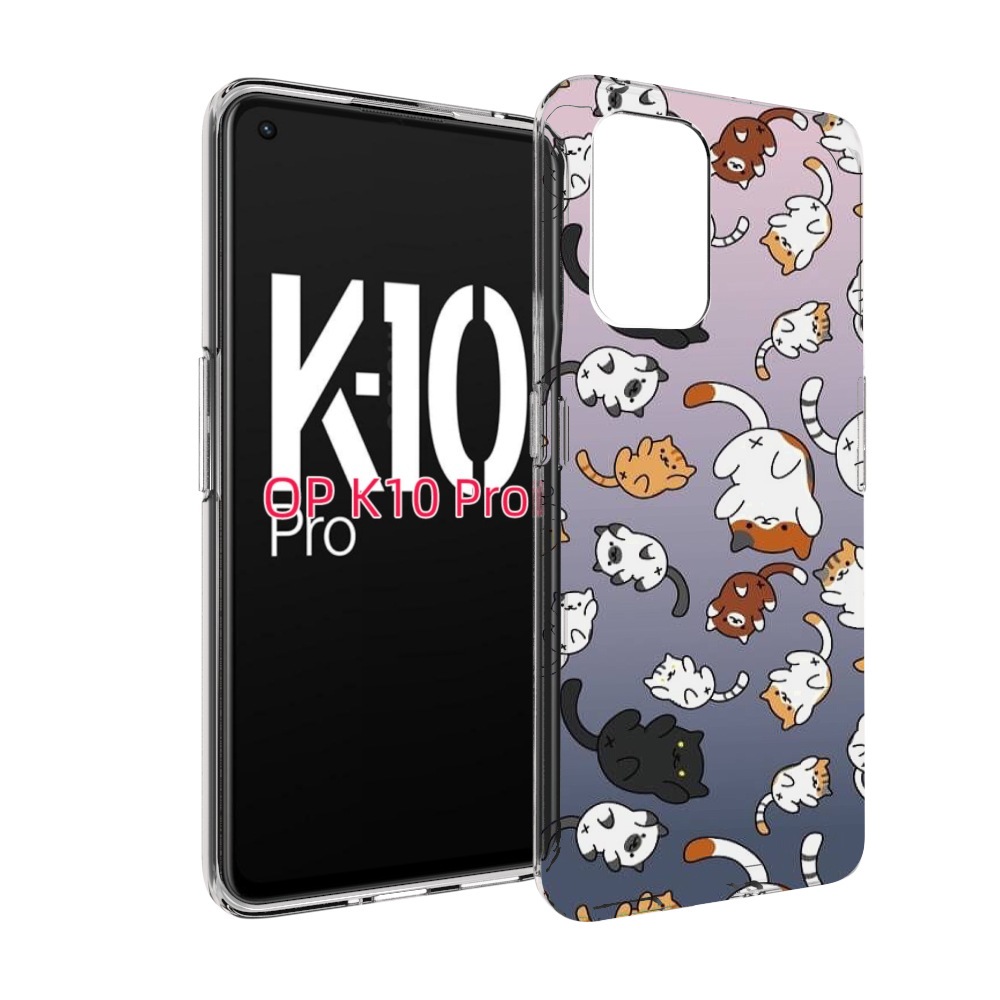 

Чехол MyPads Котики-летают для OPPO K10 Pro, Прозрачный, Tocco